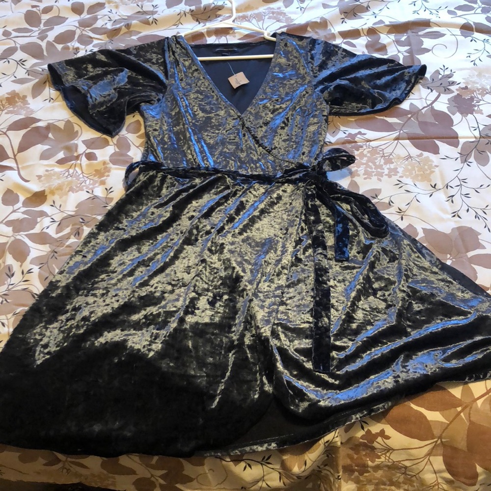 Velvet wrap dress